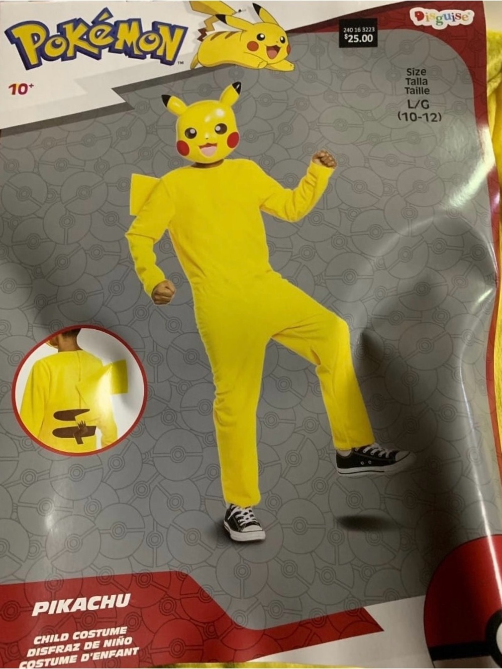 Brand new boy or girl size 10/12 Pokémon Pikachu jumpsuit with mask costume